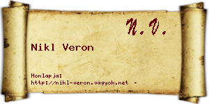 Nikl Veron névjegykártya